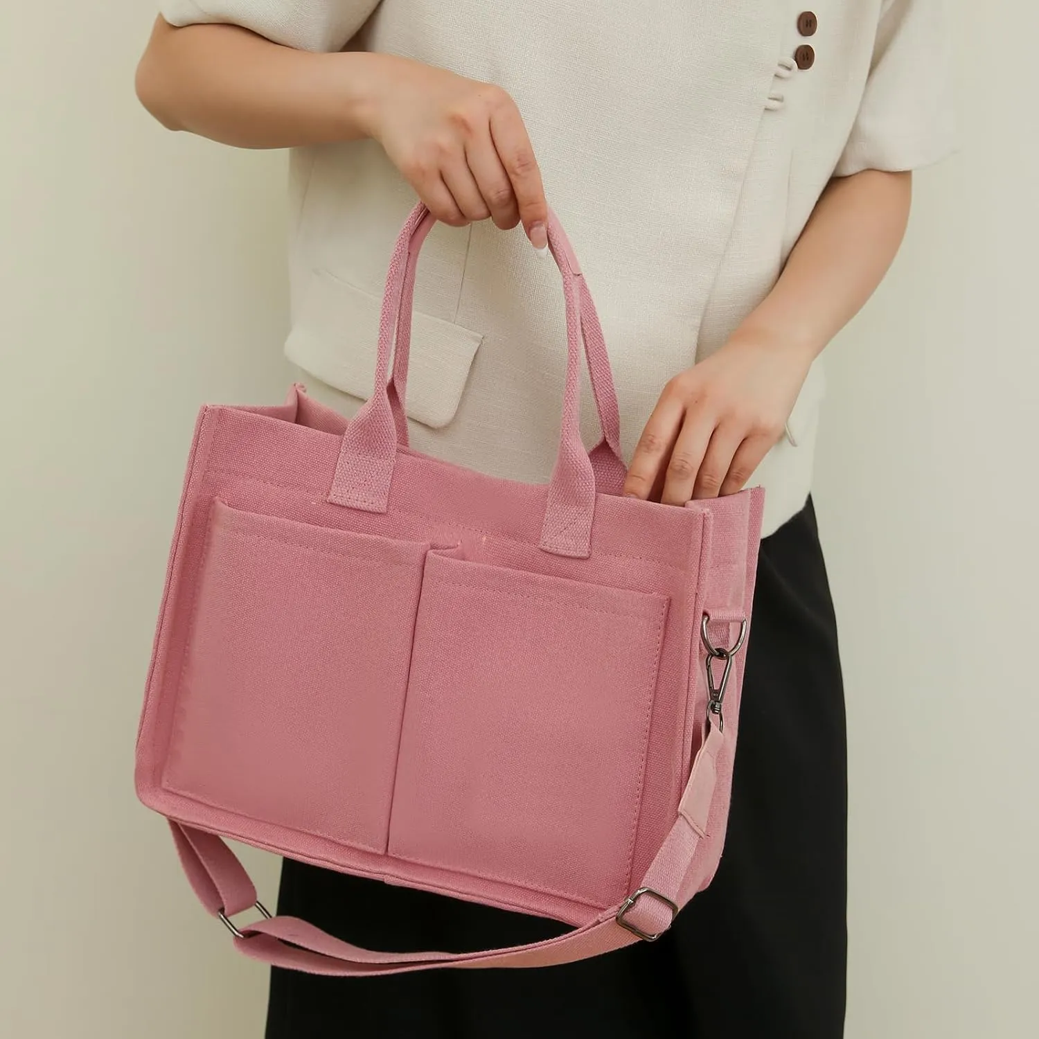Canvas Tote for Women - Beach & Travel, Laptop Shoulder Bag - Cute Teacher Purse