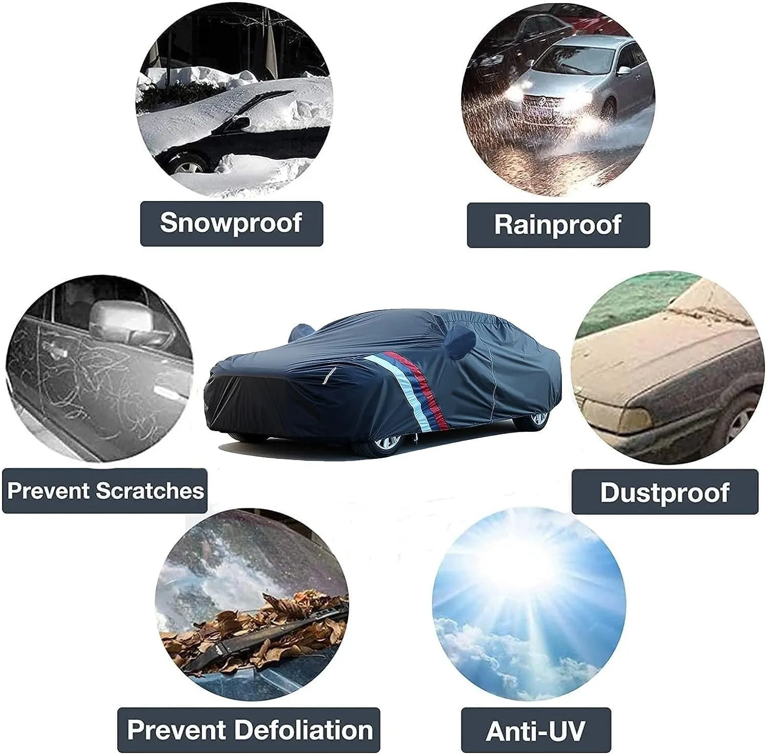 Car Cover Waterproof Compatible with Ligier Ambra/BE UP/Due/JS RC/Js50/Nova Outdoor Car Covers Weather Waterproof Breathable Large Car Cover with Zipper,Custom Full Car Cover,for Snow Rain Protection