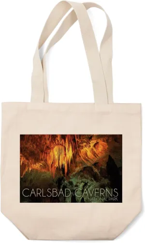 Carlsbad Caverns National Park, New Mexico, Stalactite Chandelier (100% Cotton Canvas Reusable Tote Bag)