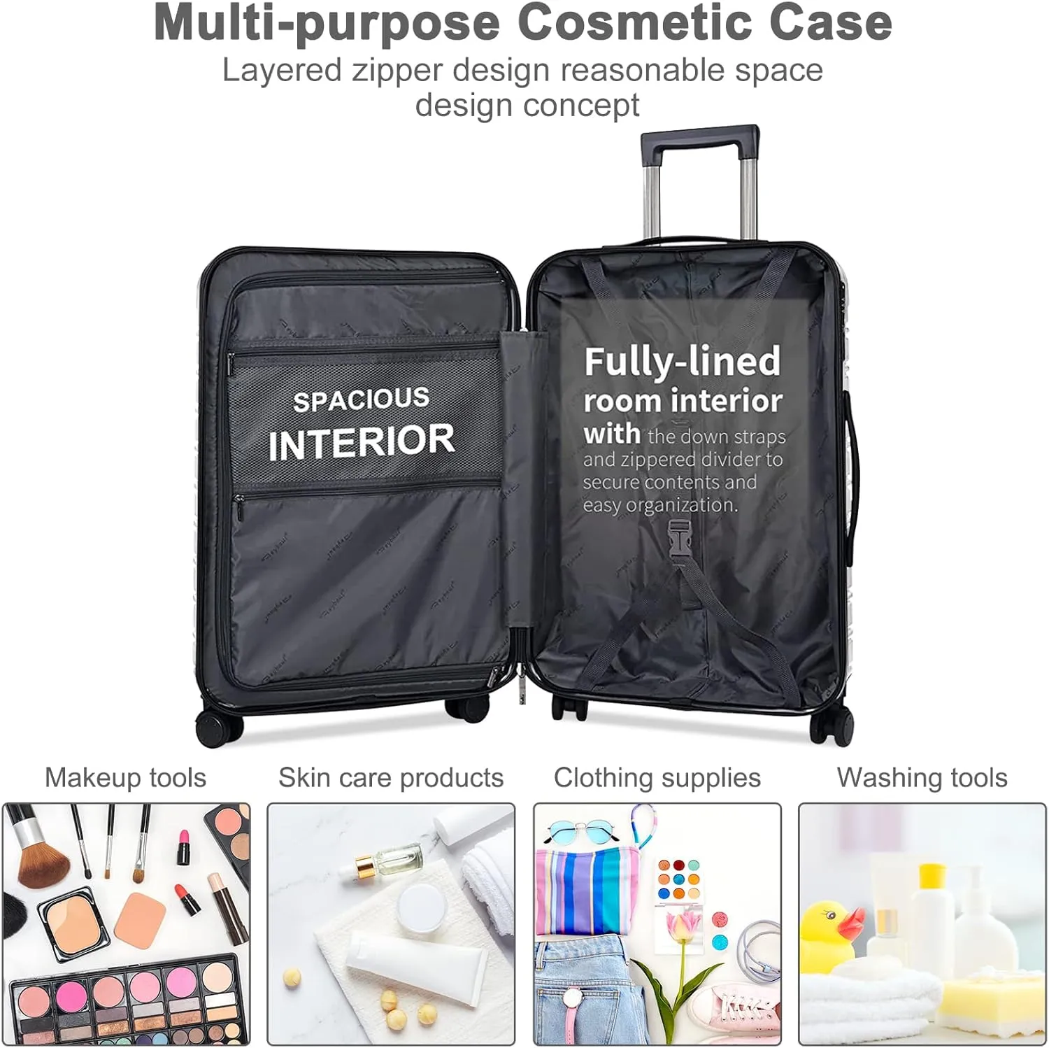 Carry On Luggage 22x14x9 Airline Approved, Hard Case Luggage Sets 2 Piece, PC ABS Small Luggage Suitcase with TSA Lock & Spinner Wheels (14/20) - Pink