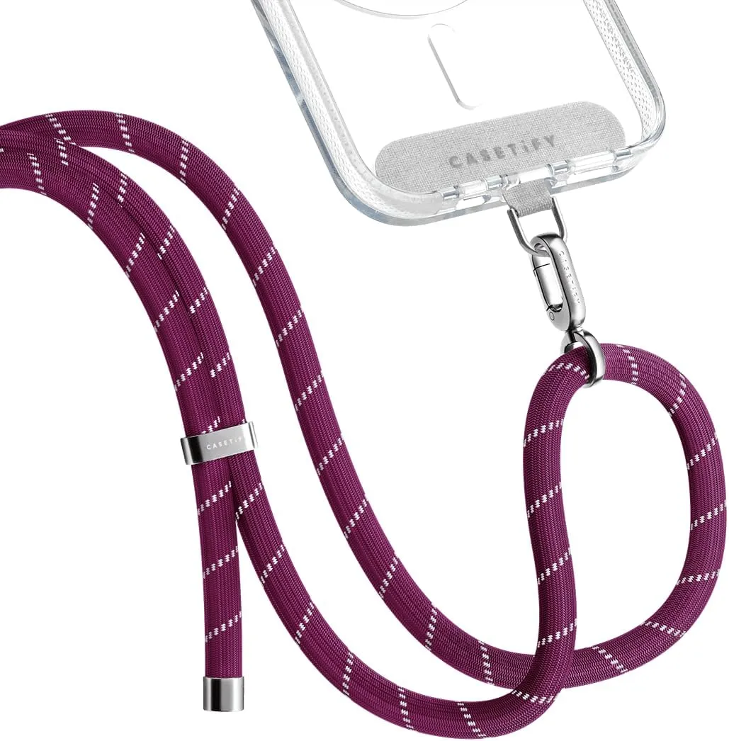 CASETiFY 8mm Rope Cross Body Strap with Card - Mulberry