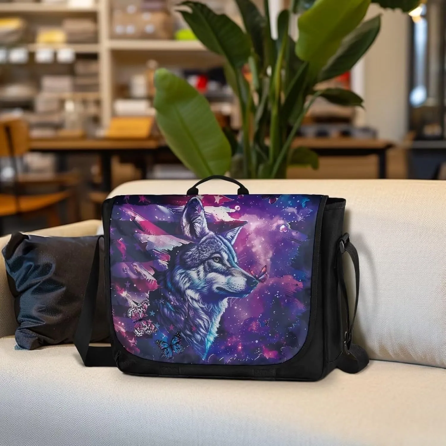 Casual Flap Crossbody Bag for Women Large Messenger Bag Vintage Men Shoulder Satchel Handbag for 15inch Laptop