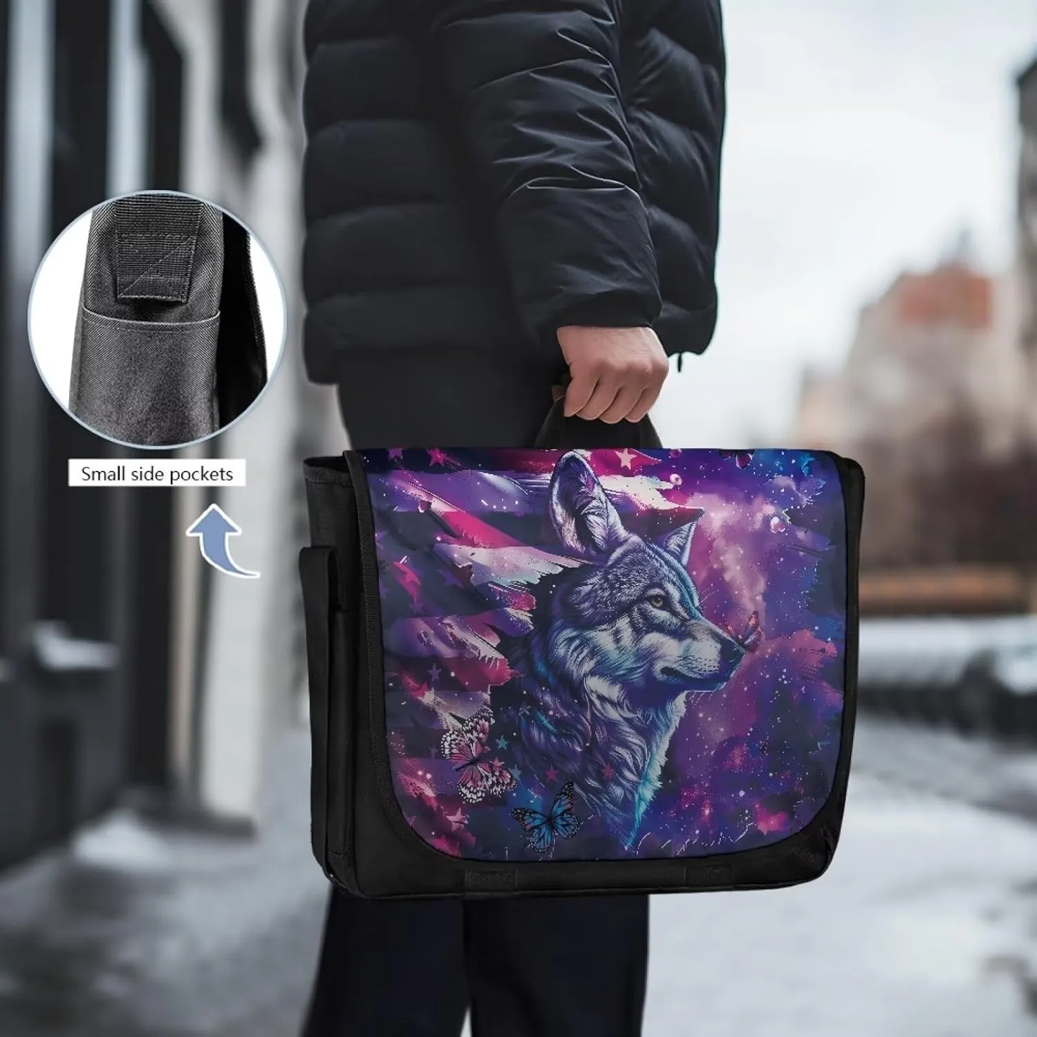 Casual Flap Crossbody Bag for Women Large Messenger Bag Vintage Men Shoulder Satchel Handbag for 15inch Laptop