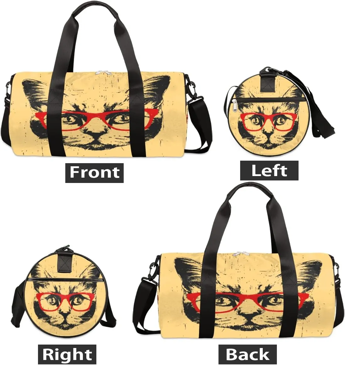 Cat Grunge Texture Gym Bag Small Gym Duffel Bags for Men Women Overnight Weekender Bag Lightweight Sport Duffle Bag Carry On Gymbag