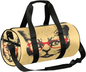 Cat Grunge Texture Gym Bag Small Gym Duffel Bags for Men Women Overnight Weekender Bag Lightweight Sport Duffle Bag Carry On Gymbag
