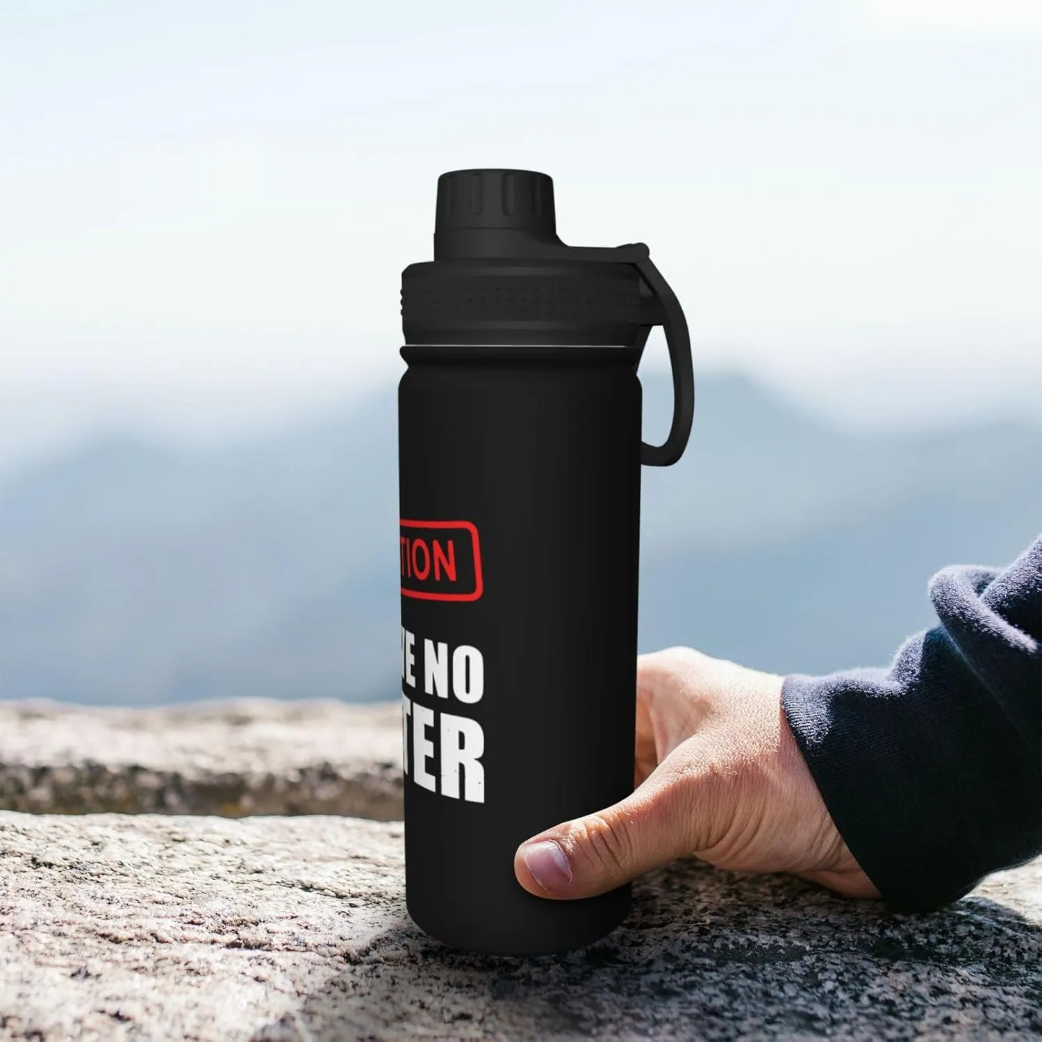 Caution I Have No Filter 18oz Large Capacity Sports Insulated Water Bottle