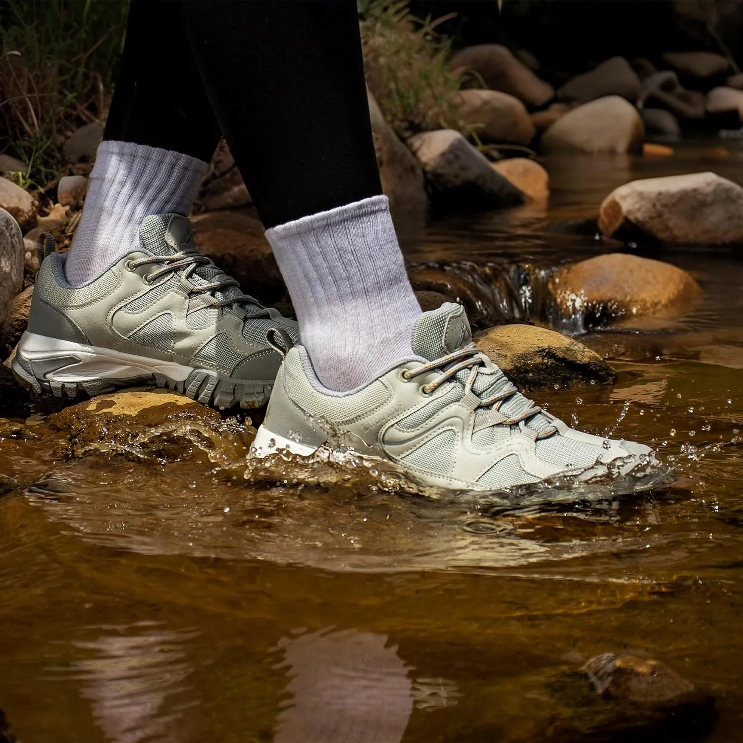 CC-Los Women's Waterproof Hiking Shoes Lightweight Breathable Walking Shoes for Outdoor Climbing Size 5.5-10.5