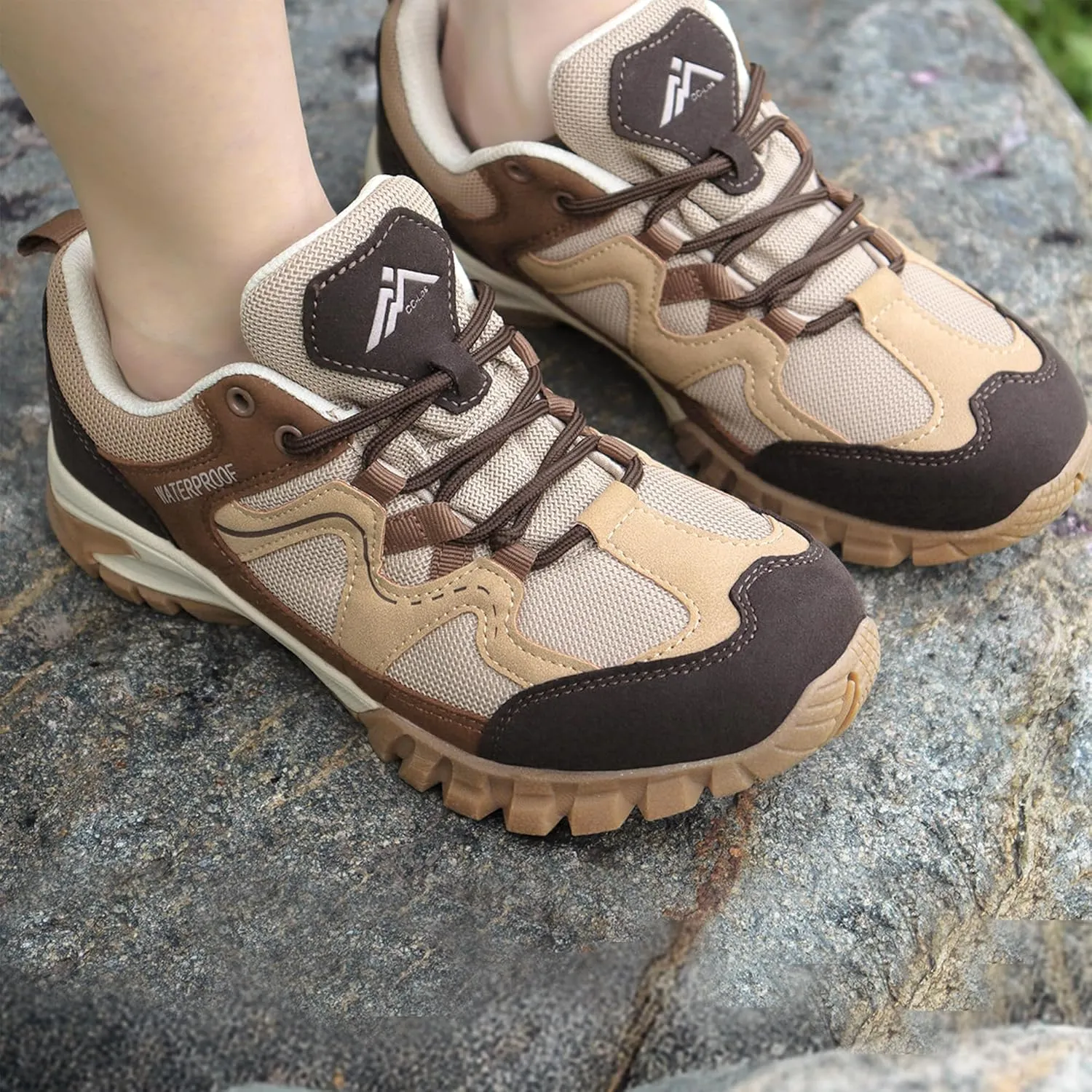 CC-Los Women's Waterproof Hiking Shoes Lightweight Breathable Walking Shoes for Outdoor Climbing Size 5.5-10.5