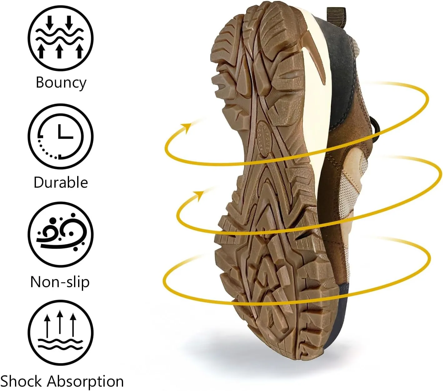 CC-Los Women's Waterproof Hiking Shoes Lightweight Breathable Walking Shoes for Outdoor Climbing Size 5.5-10.5