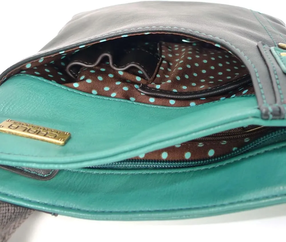 Chala Cross Body Swing Messenger Bag and Double Zip Wallet Gift Set