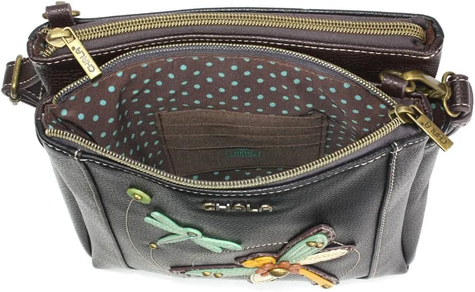 CHALA Merry Messenger RFID Protected Women Faux Leather Shoulder Purse with Adjustable Crossbody Strap