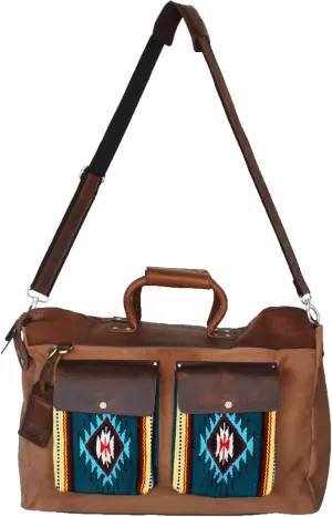 CHALLENGER Western Canvas Leather Woven Carry-On Travel Weekender Duffle Gym Bag 18SKD18