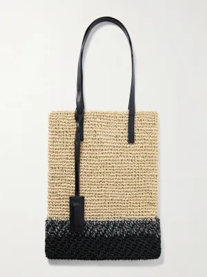 Chelsea leather-trimmed crochet tote