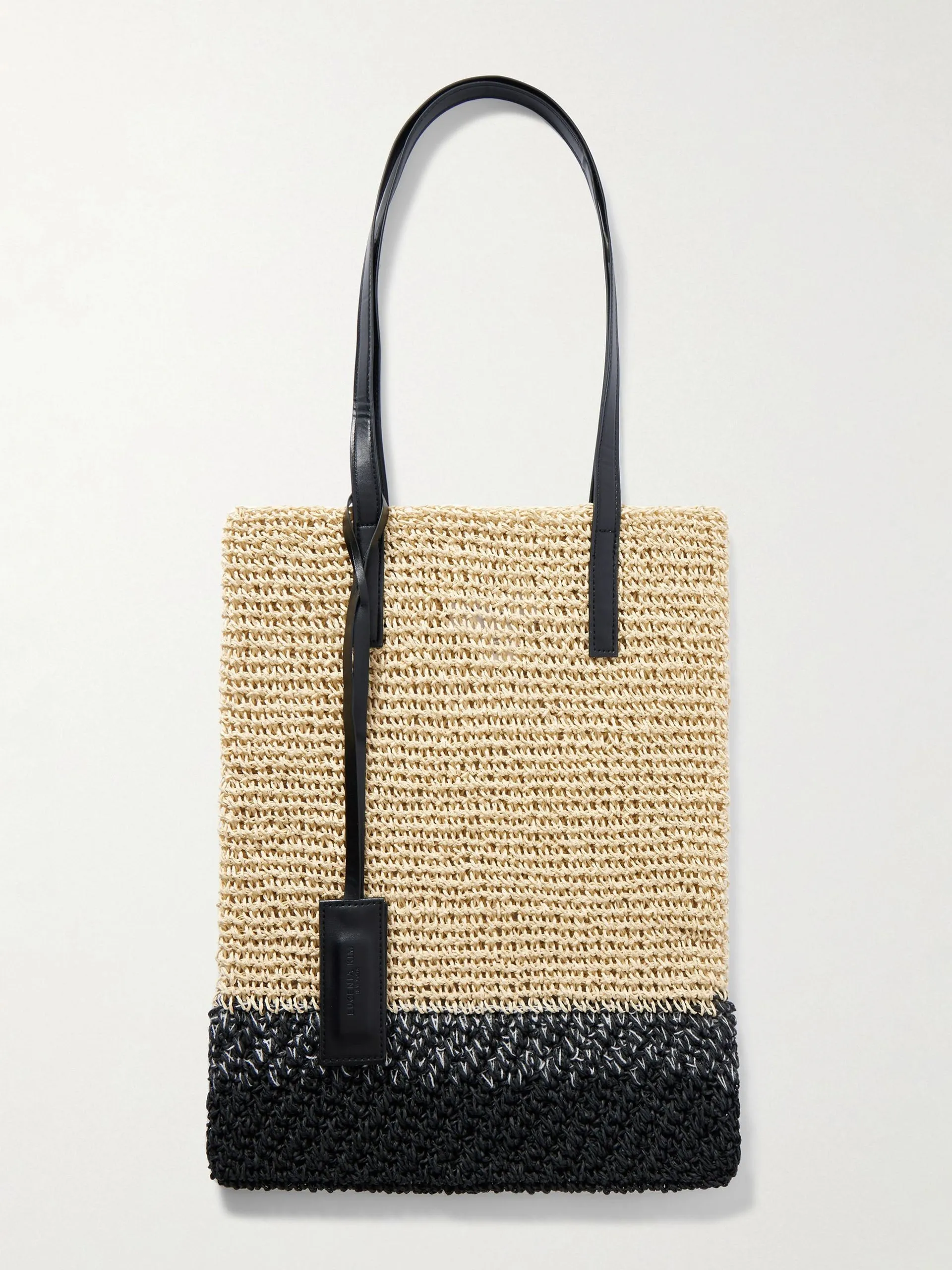 Chelsea leather-trimmed crochet tote