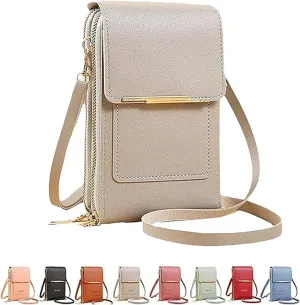 Cherishion Leather Small Crossbody Bag/Mini Messenger Shoulder Handbag, PU Leather, Crossbody Cell Phone Purse for Women