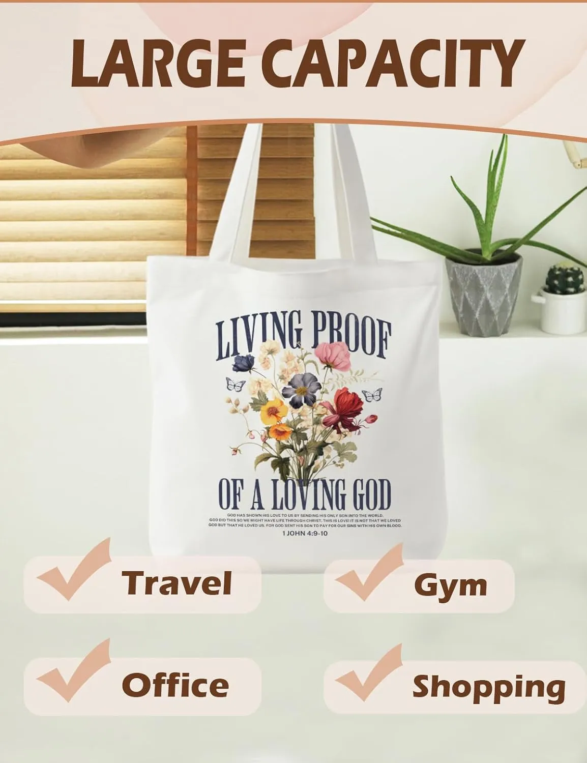 Christian Canvas ote Bag, Christian Bag, Christian Gifts for Women