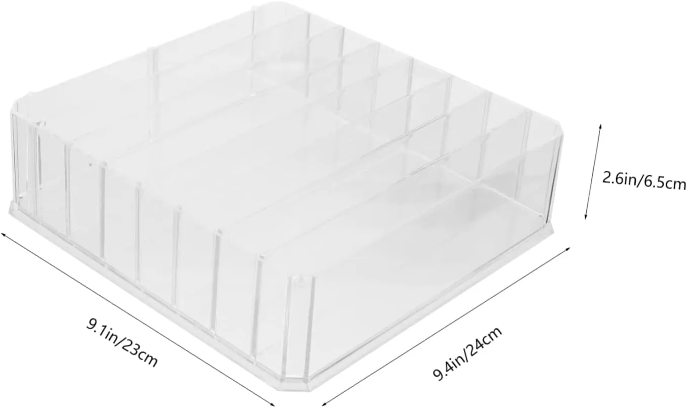 Ciieeo Multi-compartment Eyeshadow Palette Organizer 8 Section Divided Box Money Tray Stylish Desktop Makeup Storage