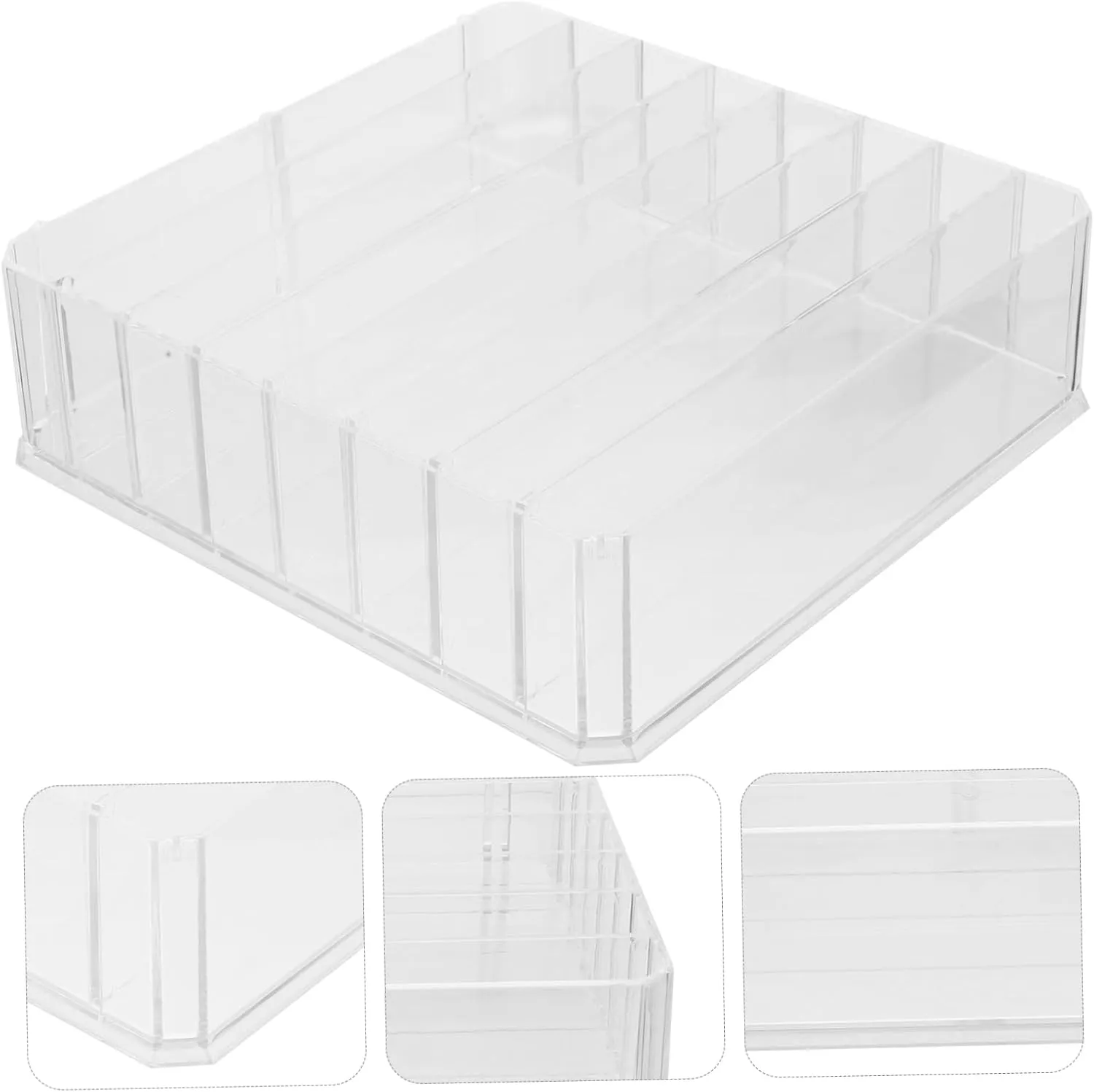 Ciieeo Multi-compartment Eyeshadow Palette Organizer 8 Section Divided Box Money Tray Stylish Desktop Makeup Storage