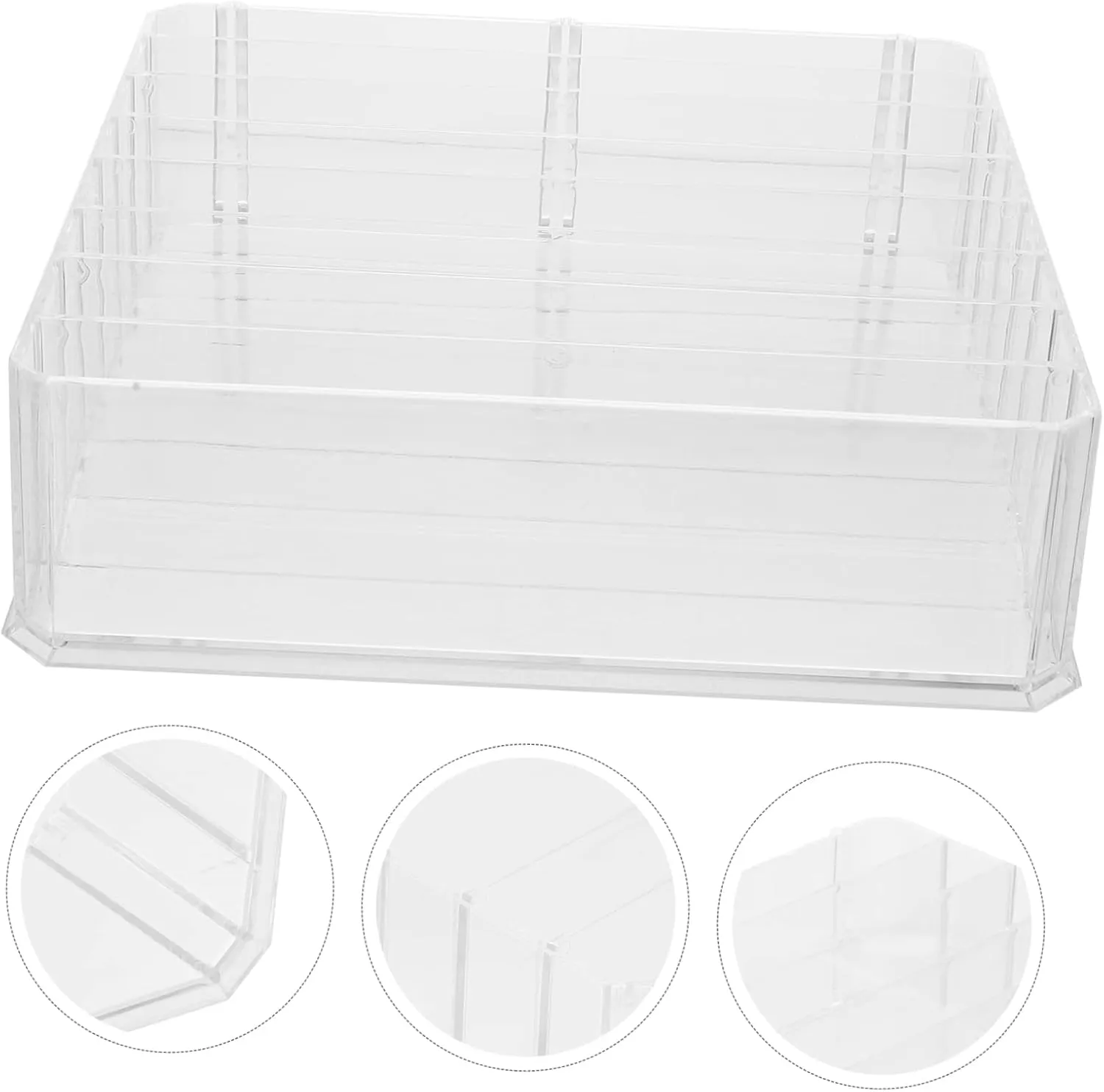 Ciieeo Multi-compartment Eyeshadow Palette Organizer 8 Section Divided Box Money Tray Stylish Desktop Makeup Storage