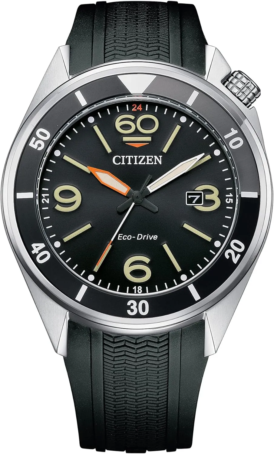 Citizen Men's Eco-Drive Weekender Sport Men's Watch in Stainless Steel and Polyurethane Black Strap, Black Dial (Model: AW1710-04E)