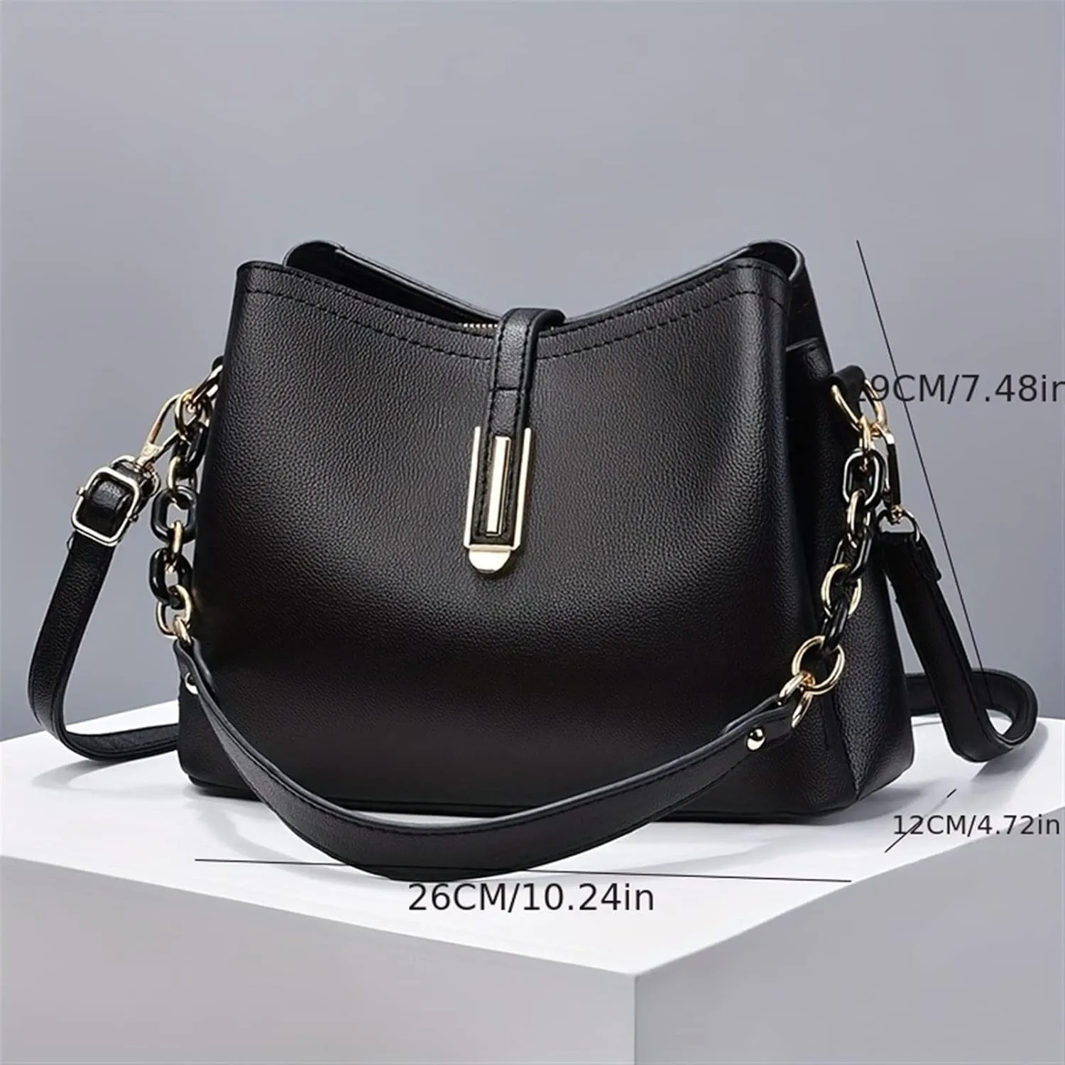 Classic Simple Bucket Bag, Women's Elegant Shoulder Bag, All-Match Bag For Work