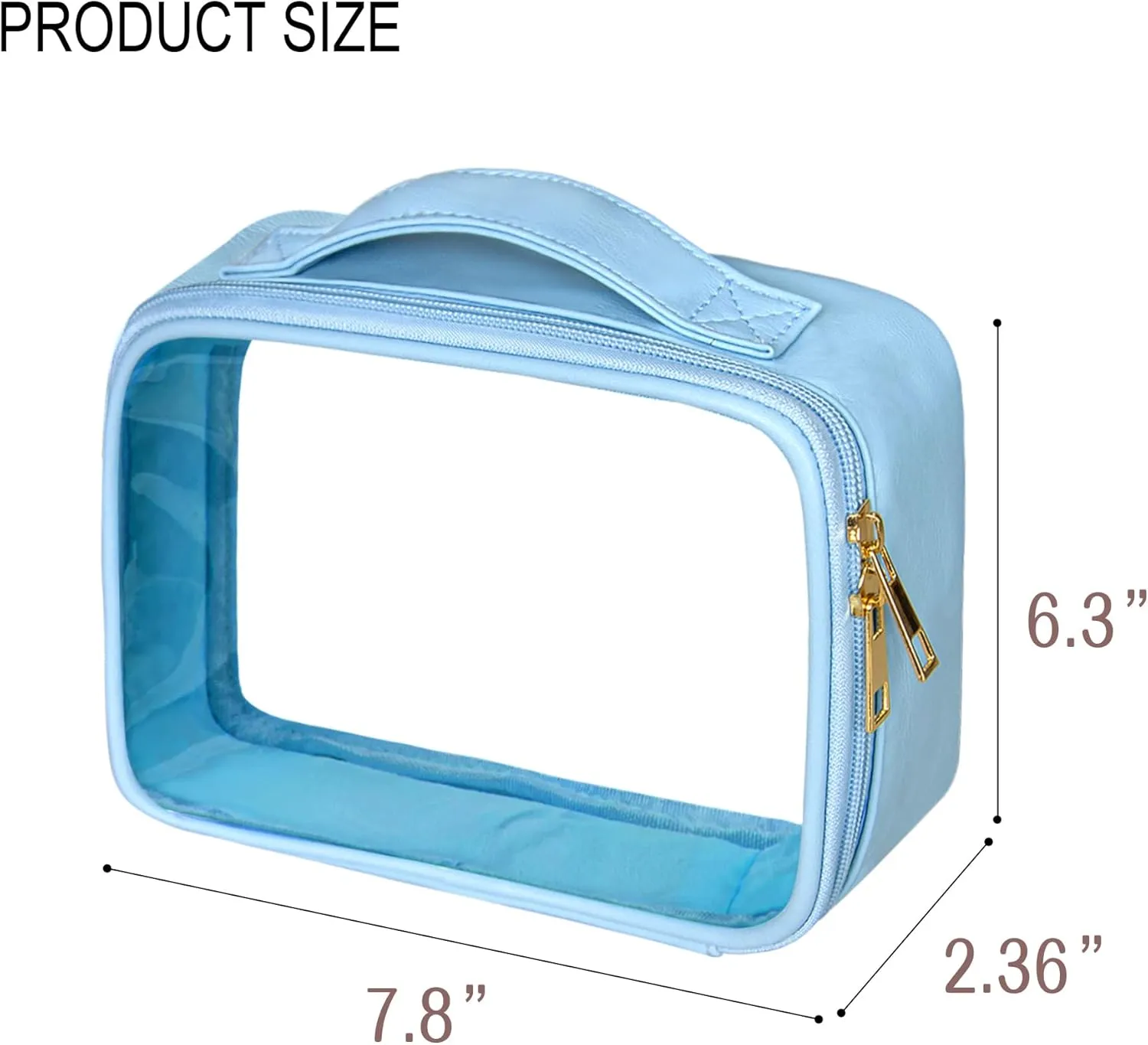 Clear Cosmetic Bags 3pack Makeup Toiletry Bag with Handle Travel Essentials for Men and Woemn Blue 3Pcs