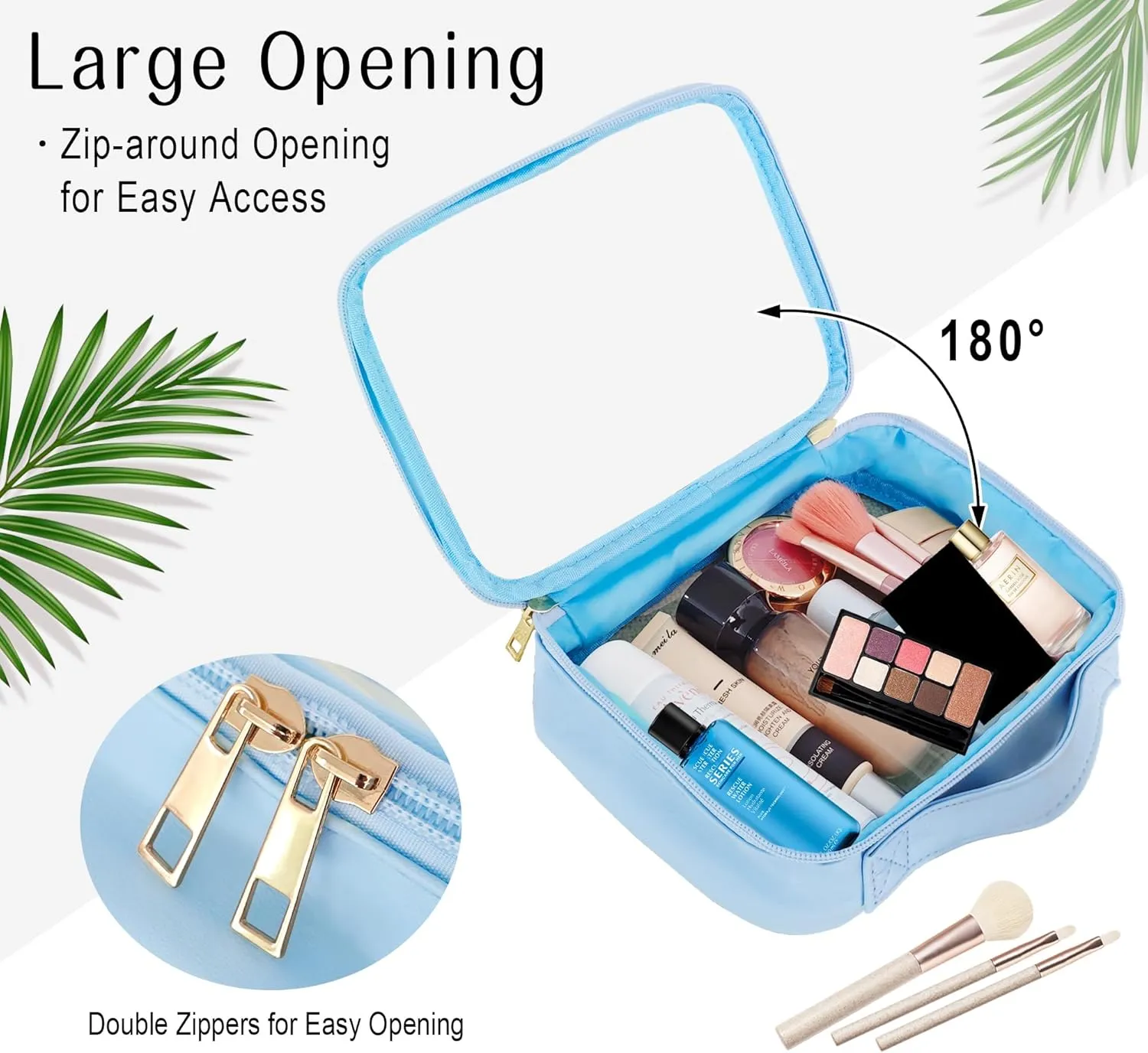 Clear Cosmetic Bags 3pack Makeup Toiletry Bag with Handle Travel Essentials for Men and Woemn Blue 3Pcs