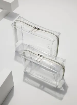 CLEAR LARGE   SMALL COSMETIC CASE DUO