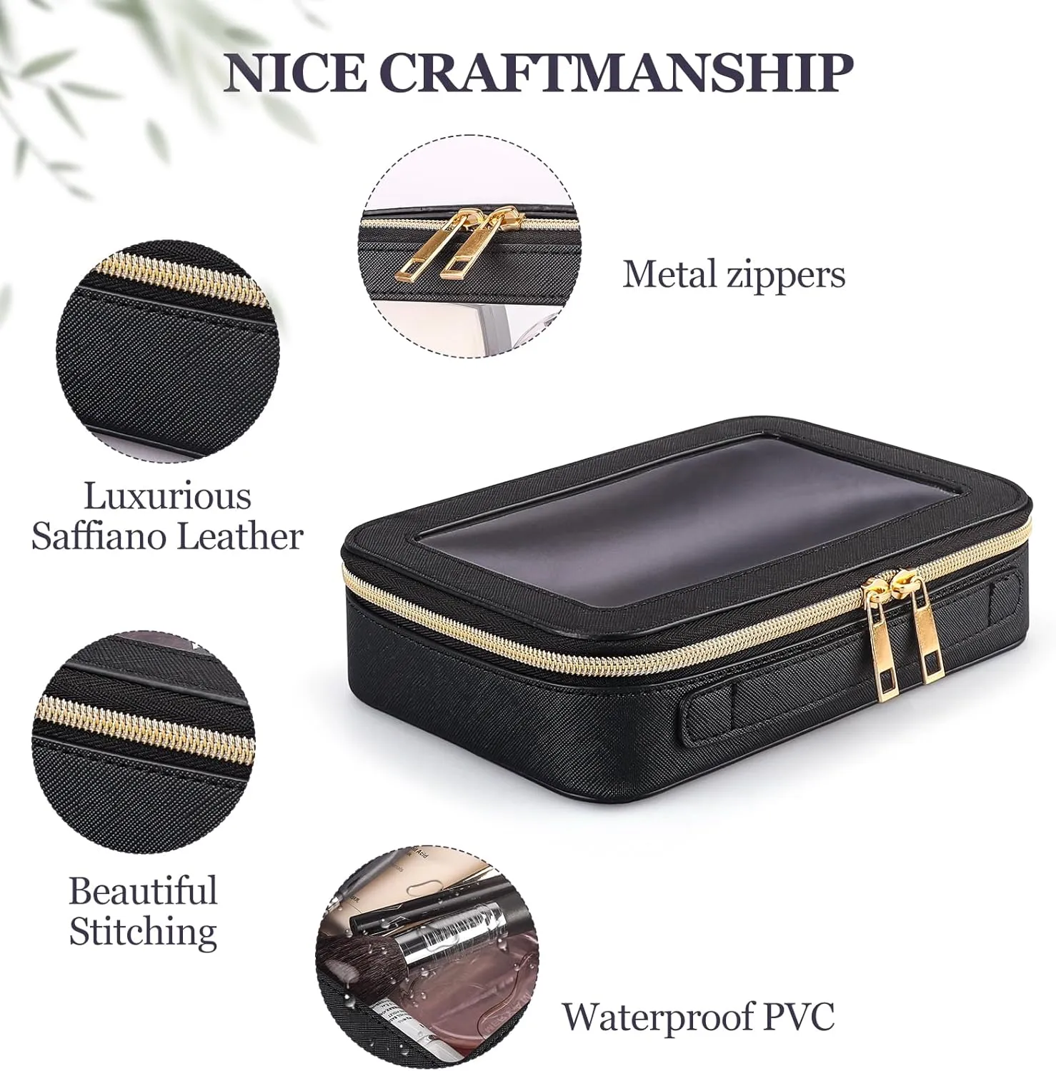 Clear Makeup Bag Cosmetic Travel Bag With Double Sided Zipper Waterproof Toiletry Bag for Women Business or Personal Travel Essentials