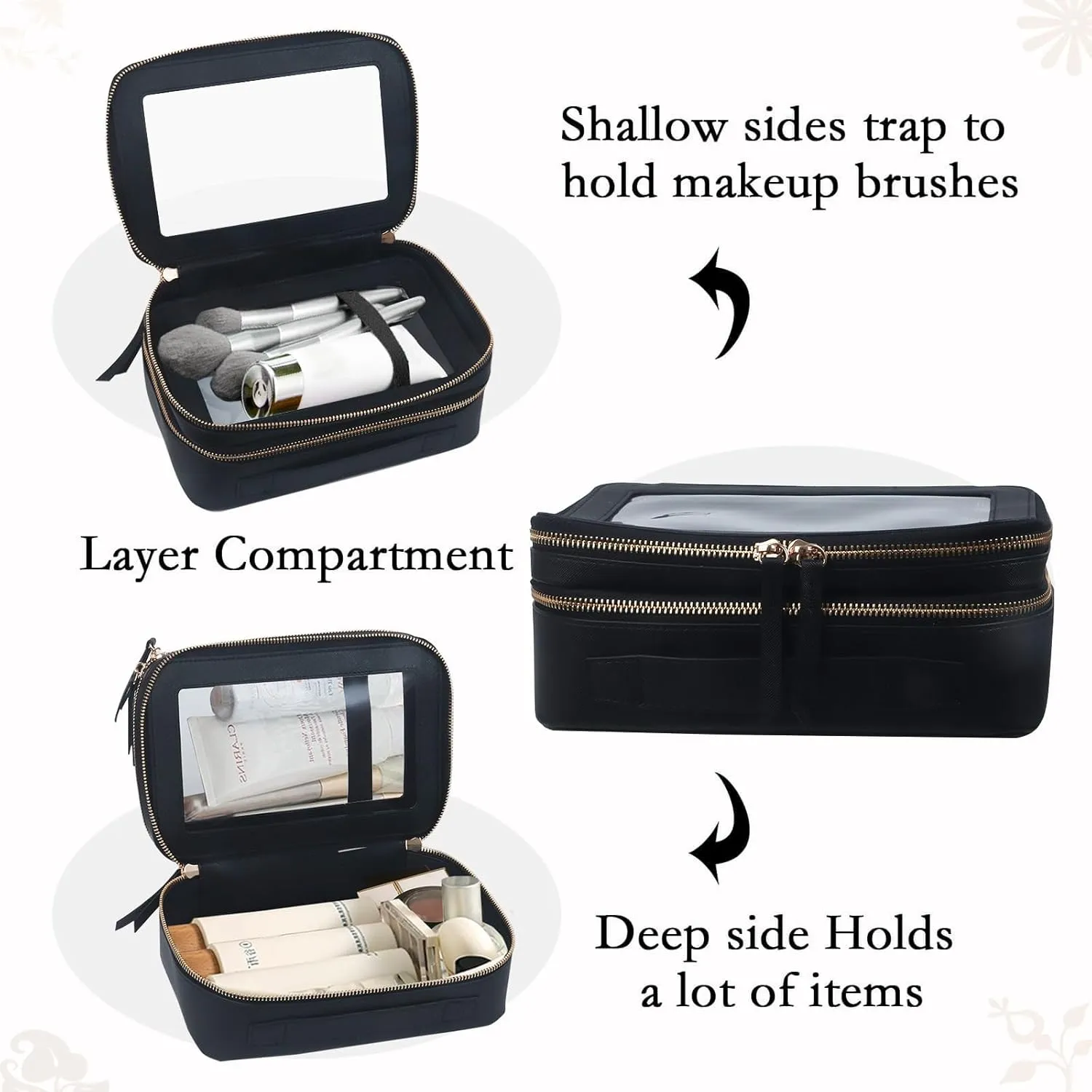 Clear Makeup Bag Cosmetic Travel Bag With Double Sided Zipper Waterproof Toiletry Bag for Women Business or Personal Travel Essentials