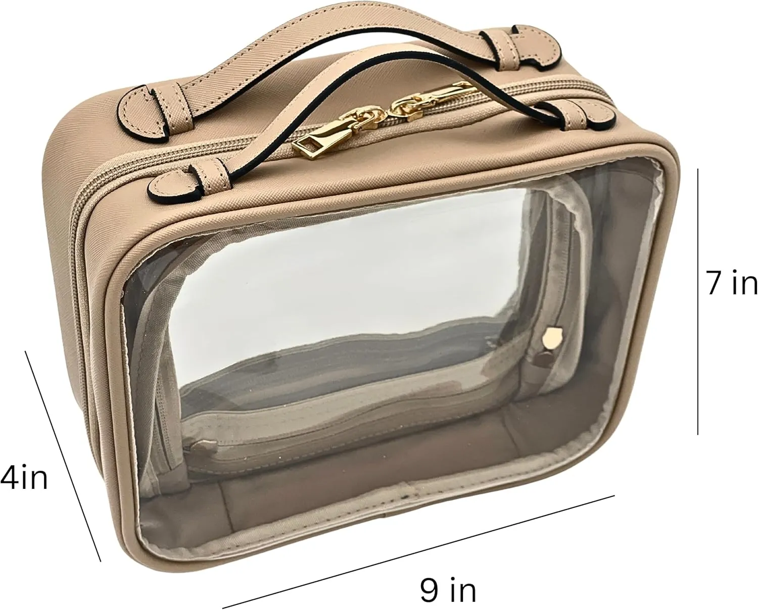 Clear Makeup Bag Toiletry Bag for Women Cosmetic Case Large Capacity Travel Make Up Bag Organizer Transparent Storage Compartment TSA Approved