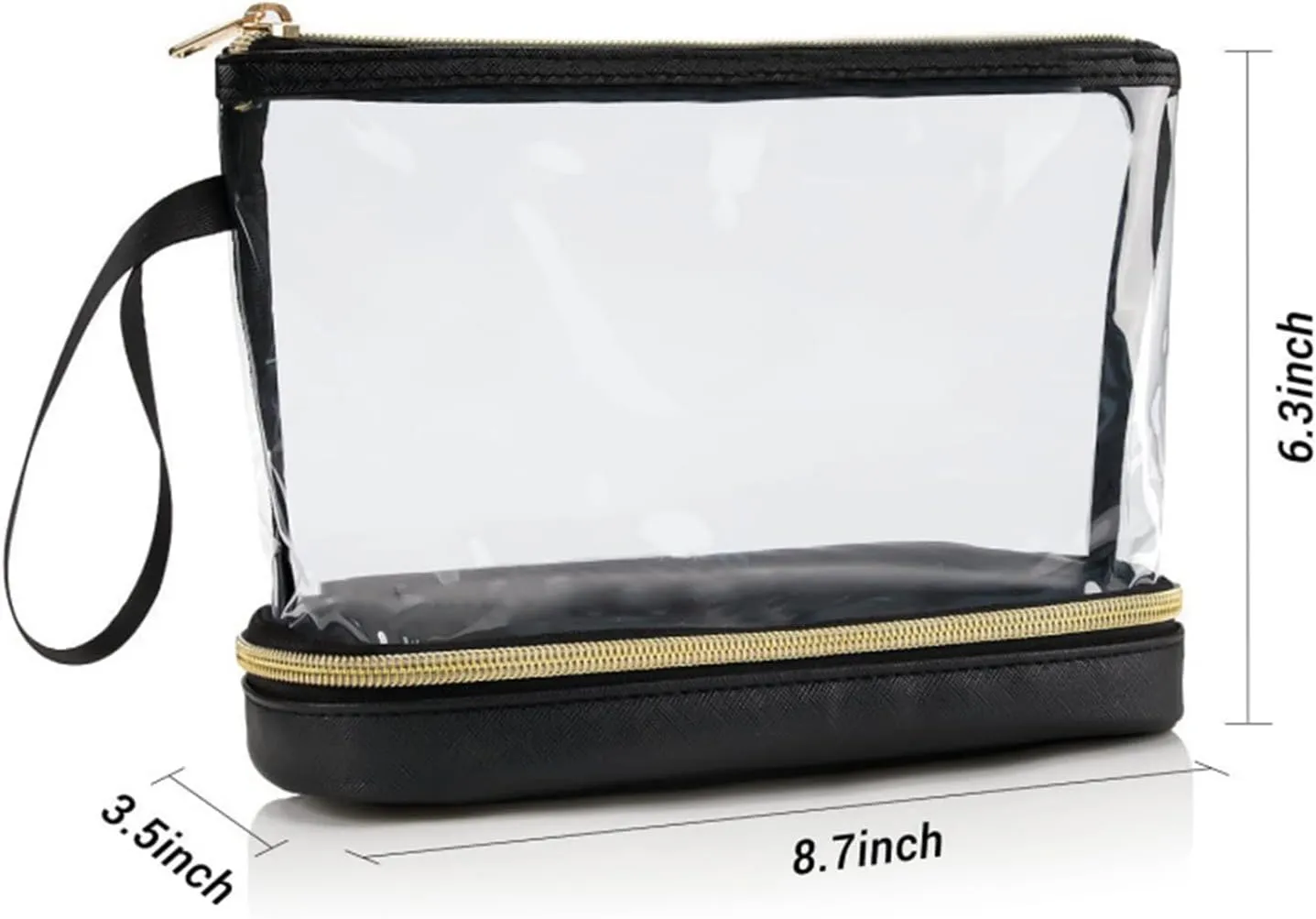 Clear Travel Makeup Bag Cosmetic Bag Portable Zipper Double Layer Toilet Bags Waterproof Pocket