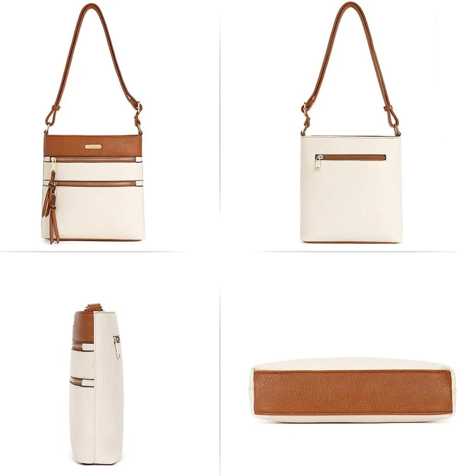 CLUCI Crossbody Purses for Women, Medium Size Zipper Pocket Adjustable Strap, Soft Leather Women's Shoulder Handbags