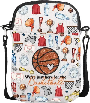 CMNIM Basketball Sports Game Team Crossbody Messenger Handbag We’re Just Here for The Basketball Shoulder for Player Fans