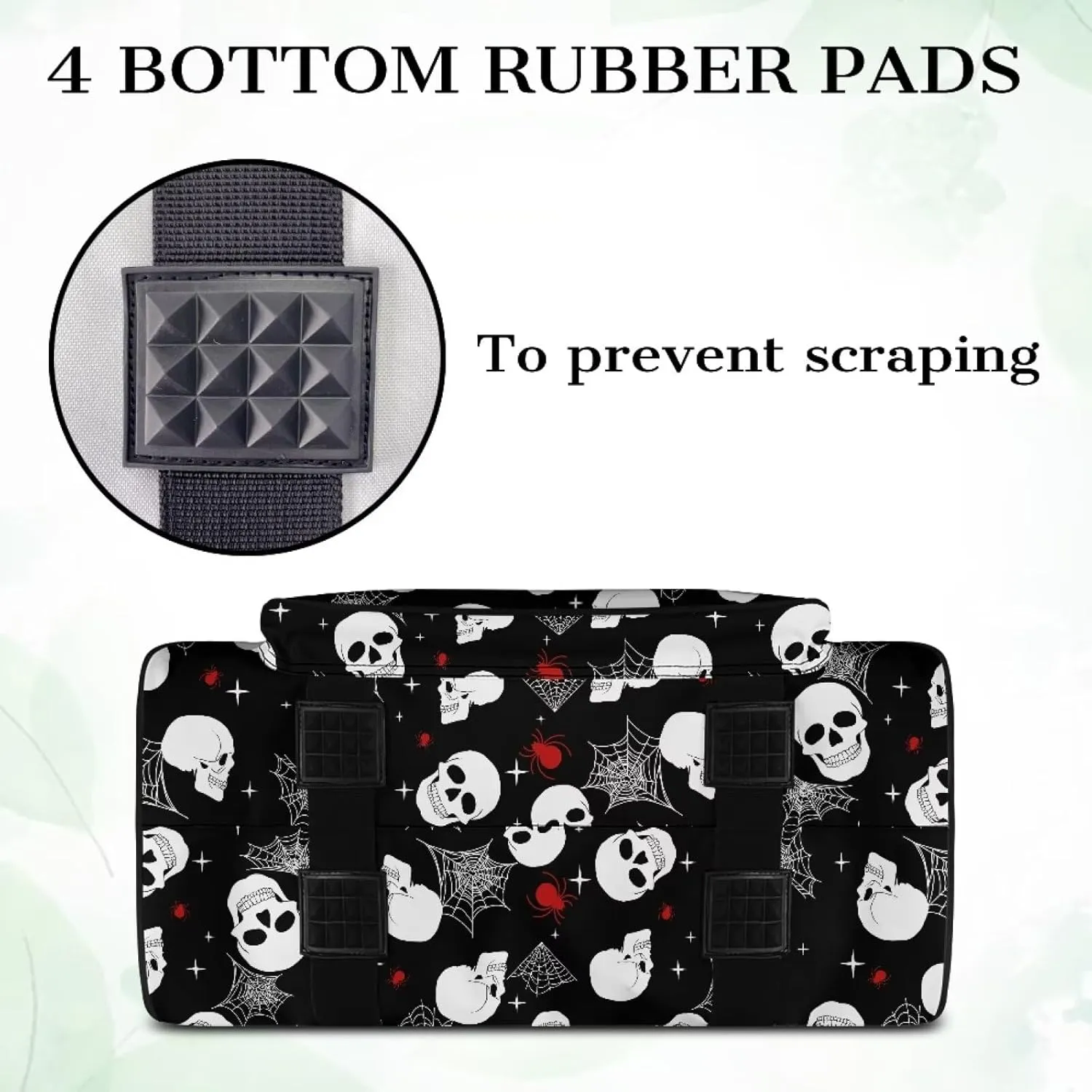 Cobweb Skull Sewing Machine Carrying Case Two Way Zipper Sewing Machine Tote Bag Portable Cover Tote Bag with Hand Strap Storage Organization Carrying Bag for Accessories Halloween Decor
