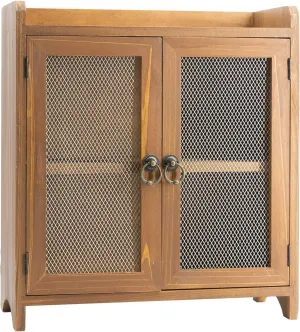 COLLECTIVE HOME - 2 Tiered Storage Cabinet, Countertop Cabinet, Wood Organizer for Kitchen Living Room Bedroom Bathroom Office with Magnetic Door, 15.75 x 14.5 x 6.5, Brown, 01