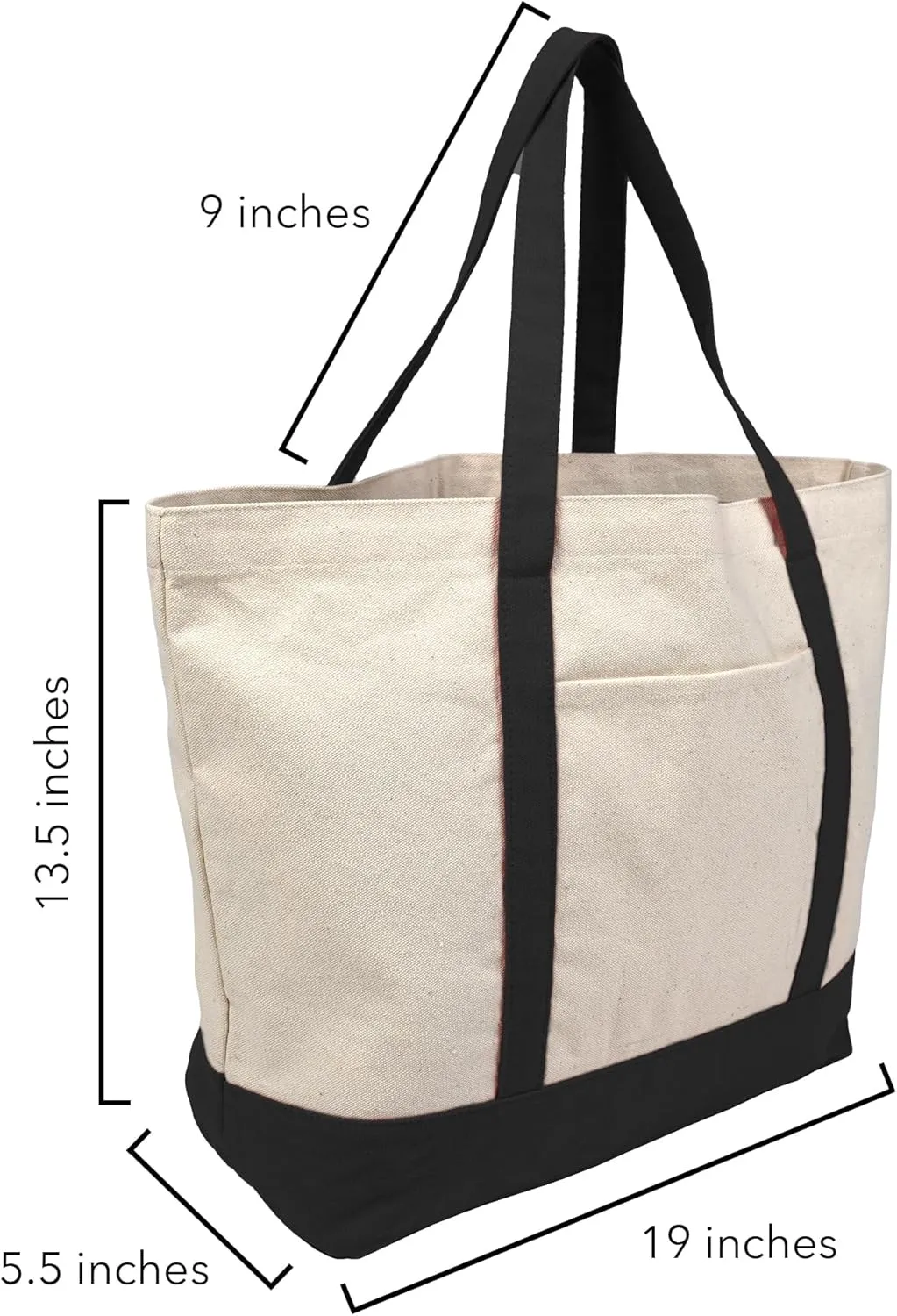 Collegiate Distressed School Name Canvas Tote Bag With External Pocket, Reusable Shoulder Bag for Shopping, Beach