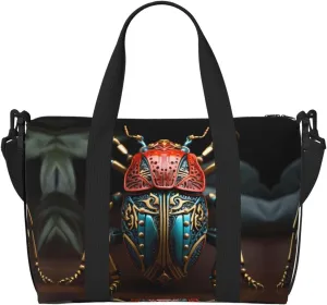 Colorful Beetle Women's Hand-held Crossbody Travel Bag, Casual Handbag with Zipper, Suitable for Work, Travel, Fitness, Travel