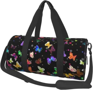 Colorful Butterfly Sports Gym Duffel Bag For Men Women Weekender Travel Workout Training Handbag