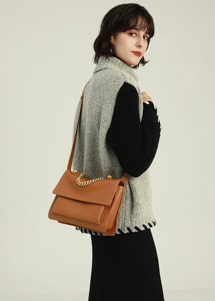 Convertible Chain Genuine Leather Messenger Bag