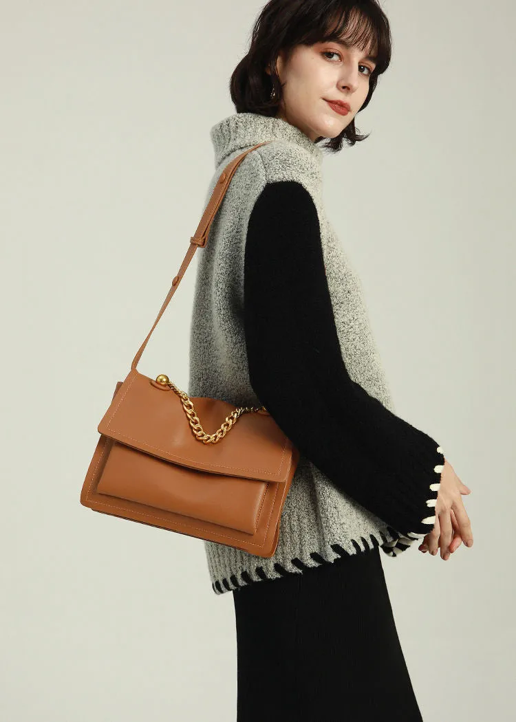 Convertible Chain Genuine Leather Messenger Bag