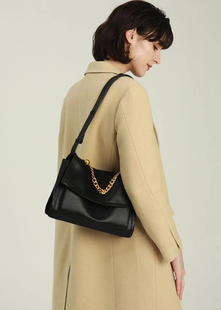 Convertible Chain Genuine Leather Messenger Bag