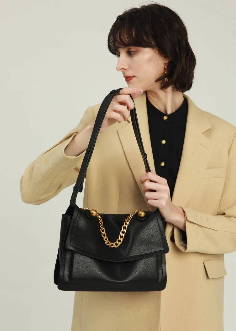 Convertible Chain Genuine Leather Messenger Bag