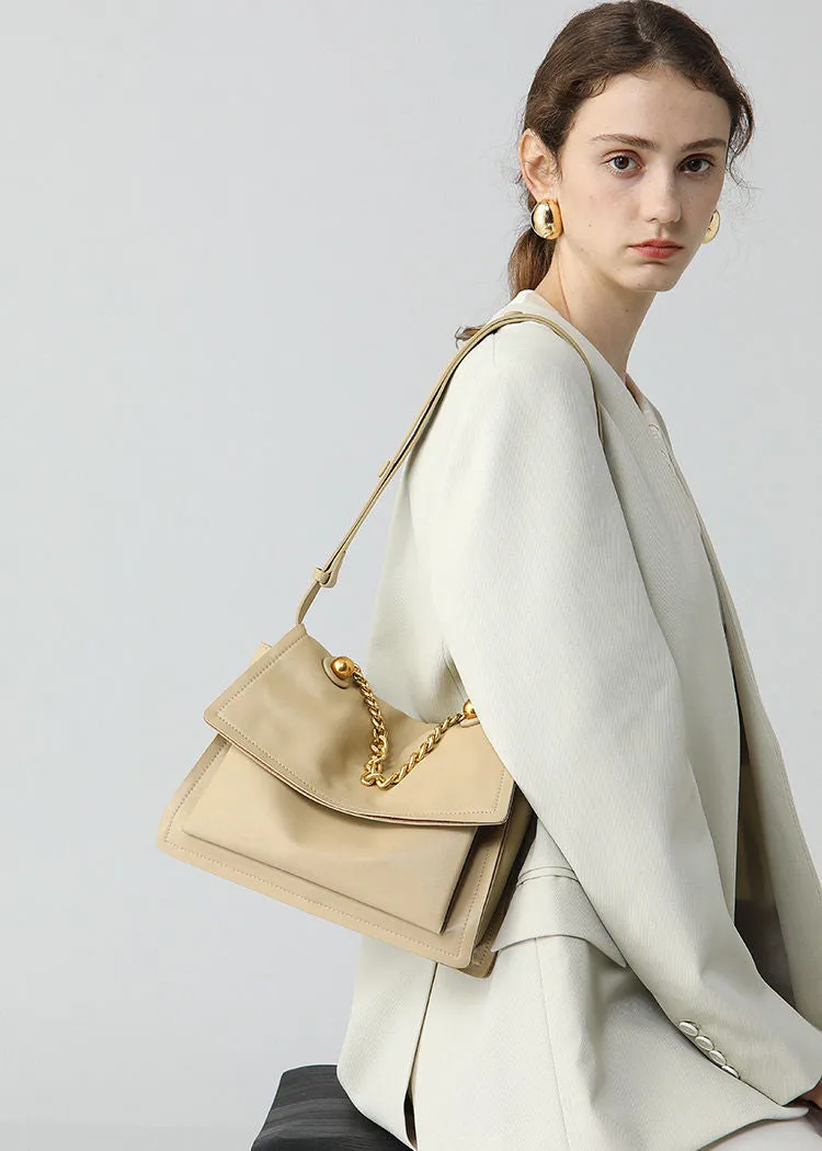 Convertible Chain Genuine Leather Messenger Bag