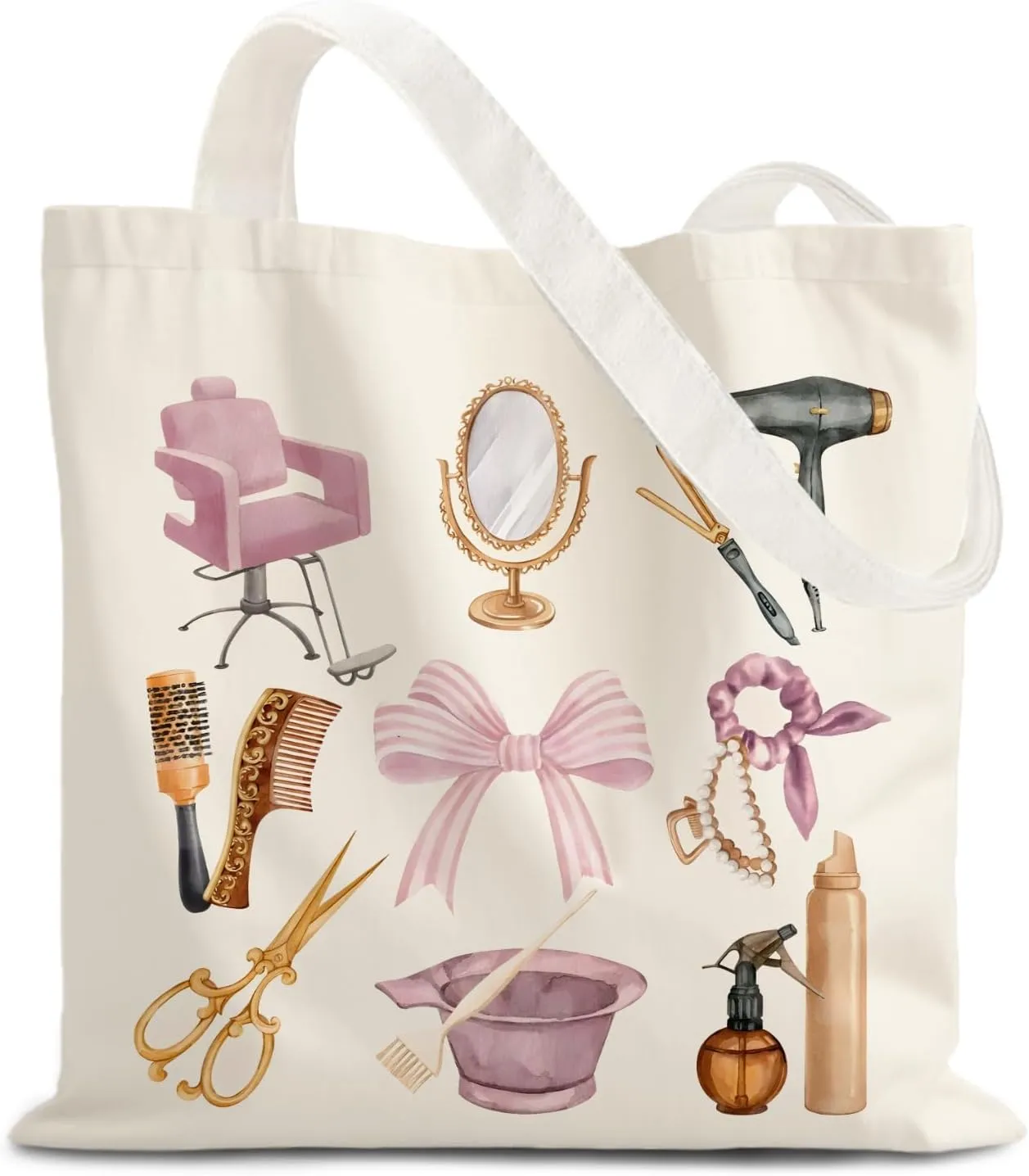 Coquette Pink Bow Canvas Tote Bag for Women, I'm Just a Girl Girly Preppy Tote Bag