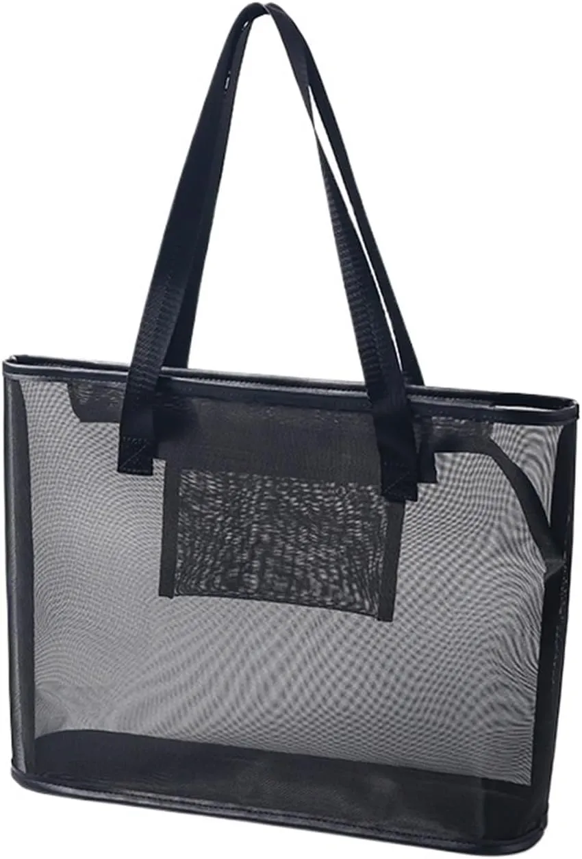 Cosmetic bag, travel cosmetic bag, portable storage, mesh toiletry storage bag, outdoor travel, suitable for men and women(Black,Handbag)