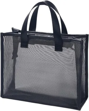Cosmetic bag, travel cosmetic bag, portable storage, mesh toiletry storage bag, outdoor travel, suitable for men and women(Black,Handbag)