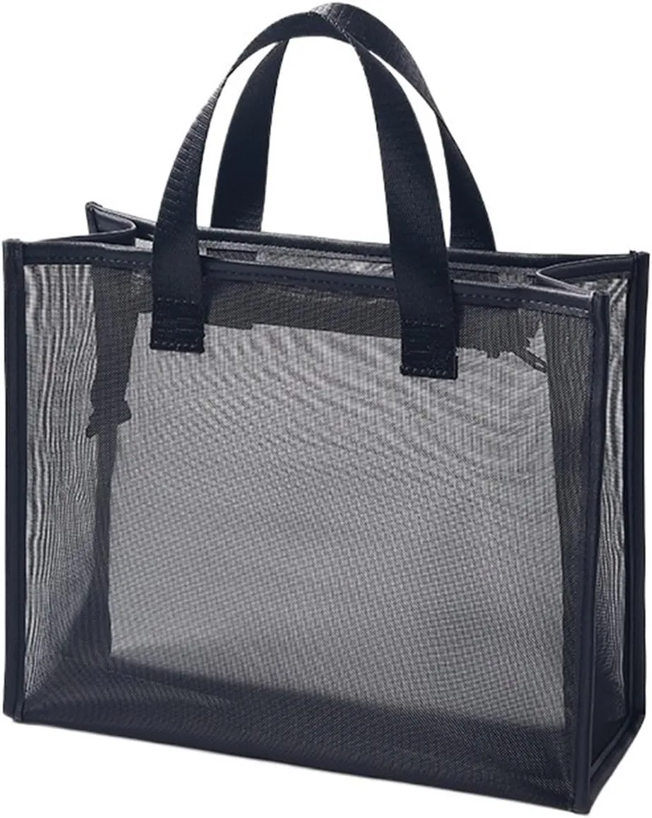 Cosmetic bag, travel cosmetic bag, portable storage, mesh toiletry storage bag, outdoor travel, suitable for men and women(Black,Handbag)