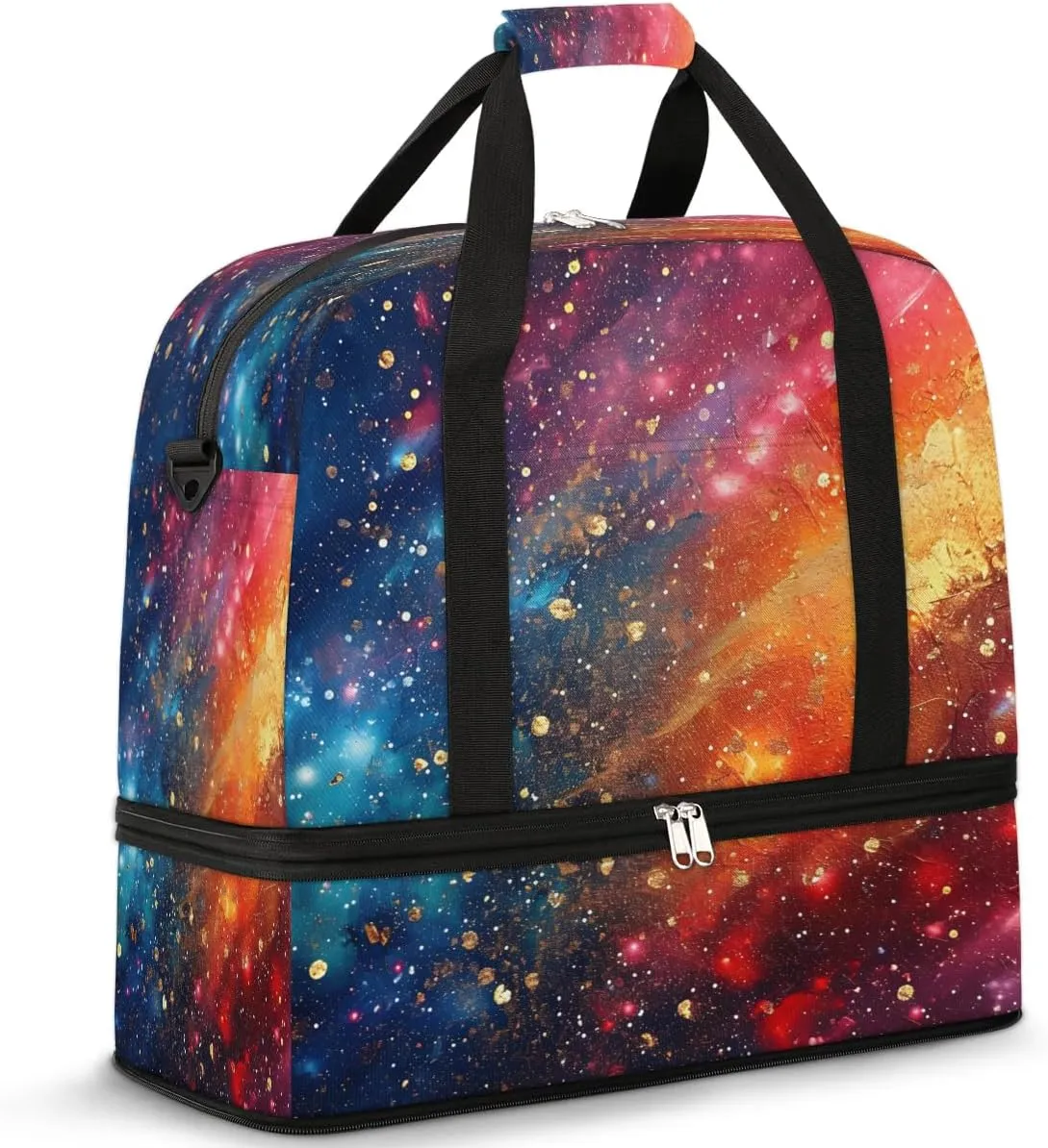 Cosmic Paint Travel Duffel Bag, Travel Essentials, Gym Bag for Women, Weekender Overnight Bag With Shoes Compartment, Carry On Bags for Airplanes