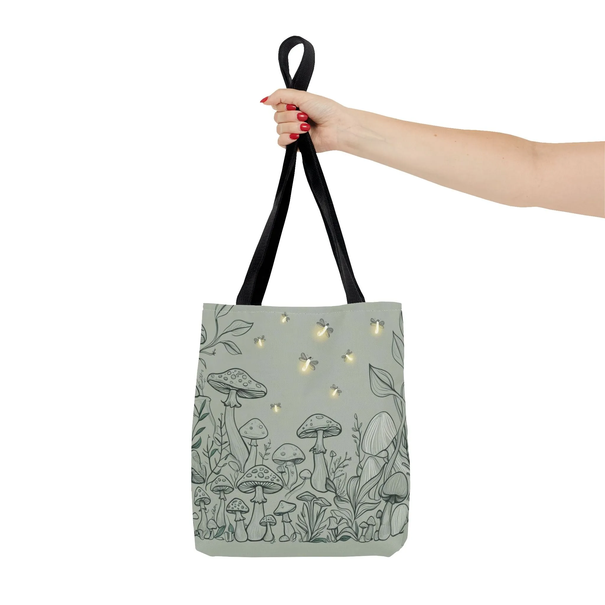 Cotteagecore Mushroom Tote Bag |Mushroom lover gift |Boho Chic shopping bag |Firefly woodland canvas bag |Nature reusable grocery bag